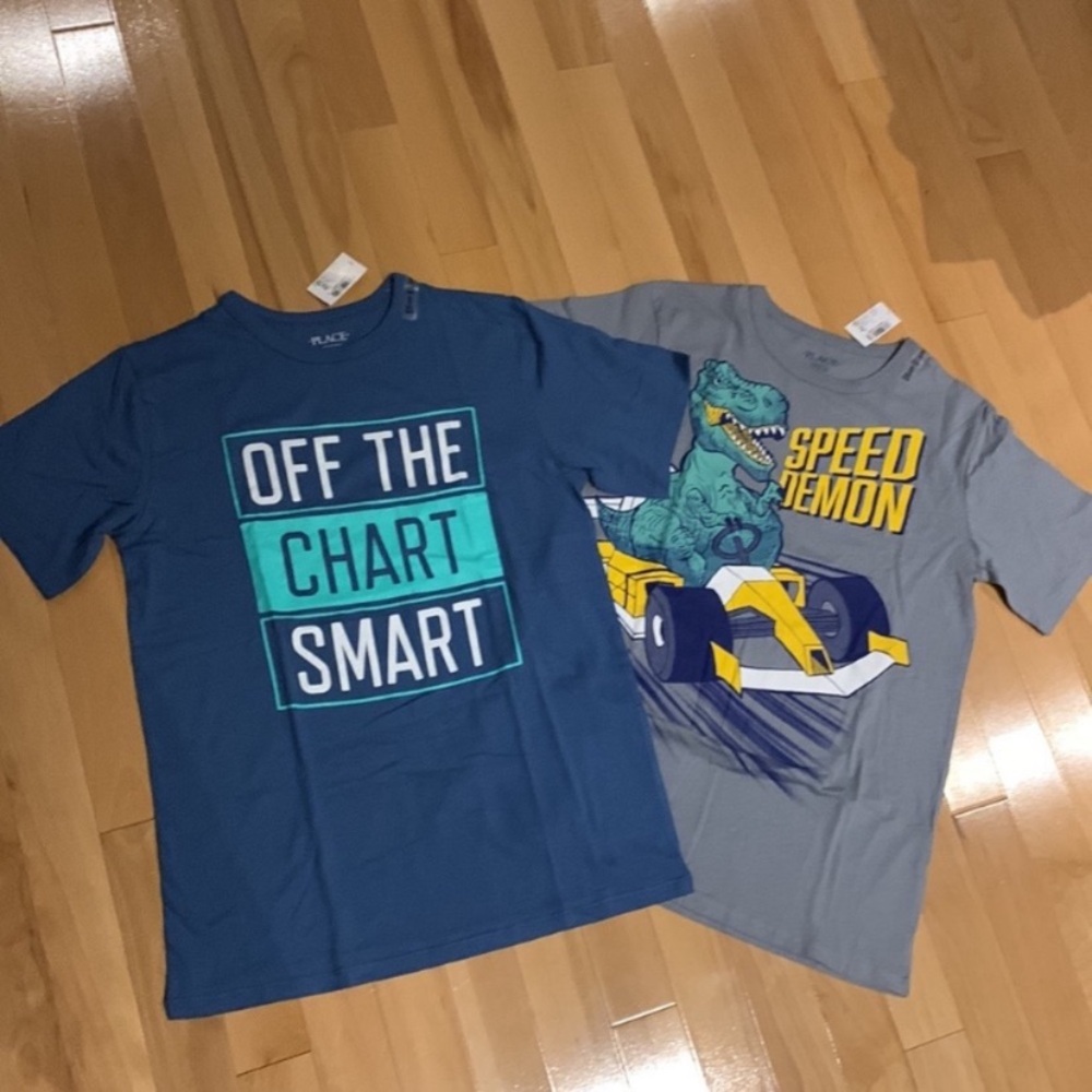 2 NWT Boys Children’s Place Short Sleeve Graphic Tees - size XL (14)
